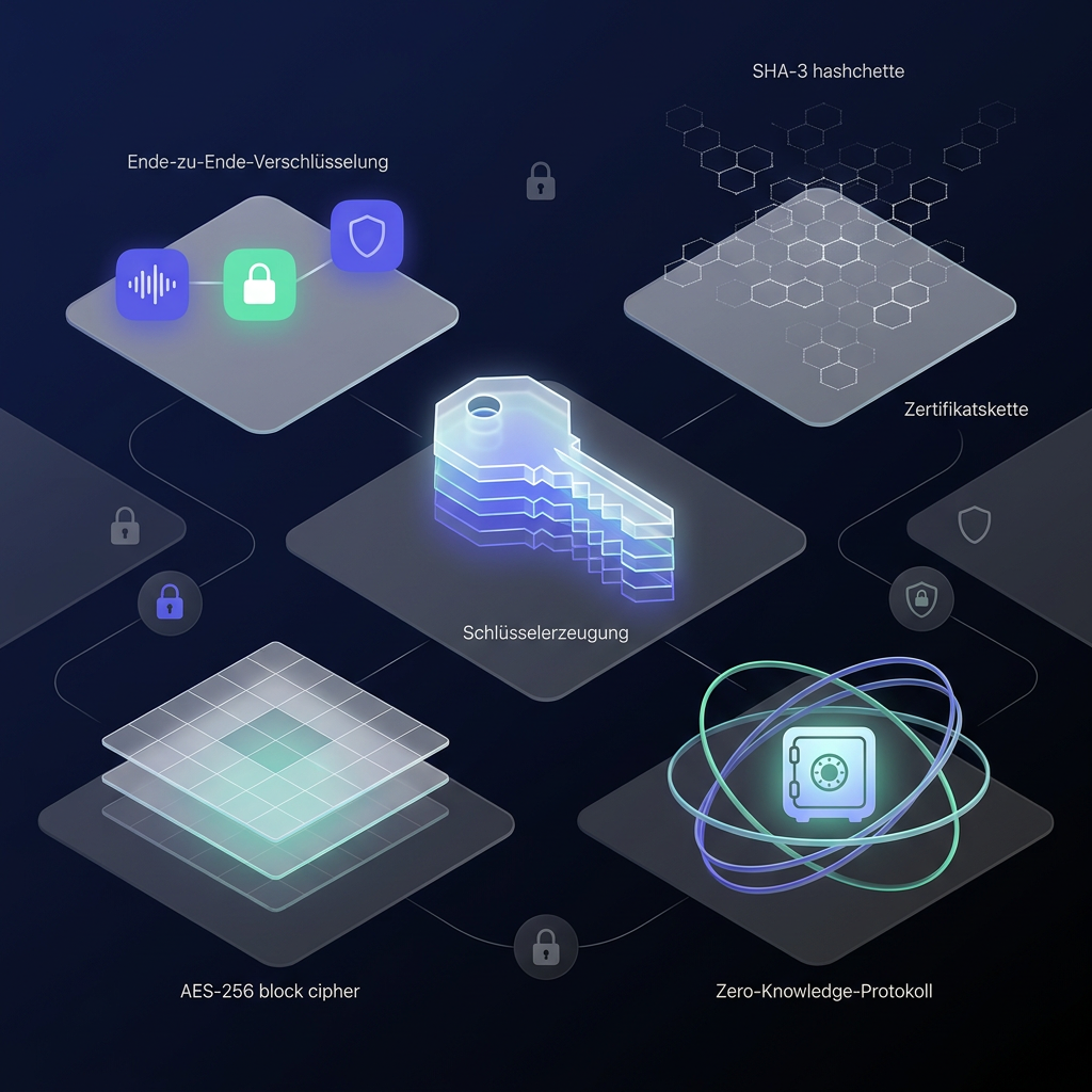 Verschlüsselung und Sicherheit.